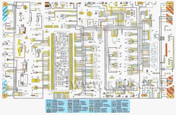 Схема электрооборудования автомобиля ВАЗ-2115