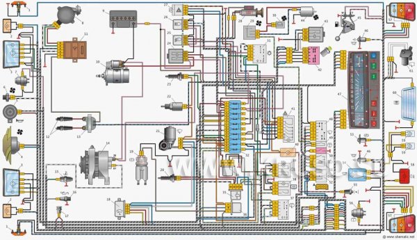 Схема электрооборудования автомобиля ВАЗ-1111 «Ока»
